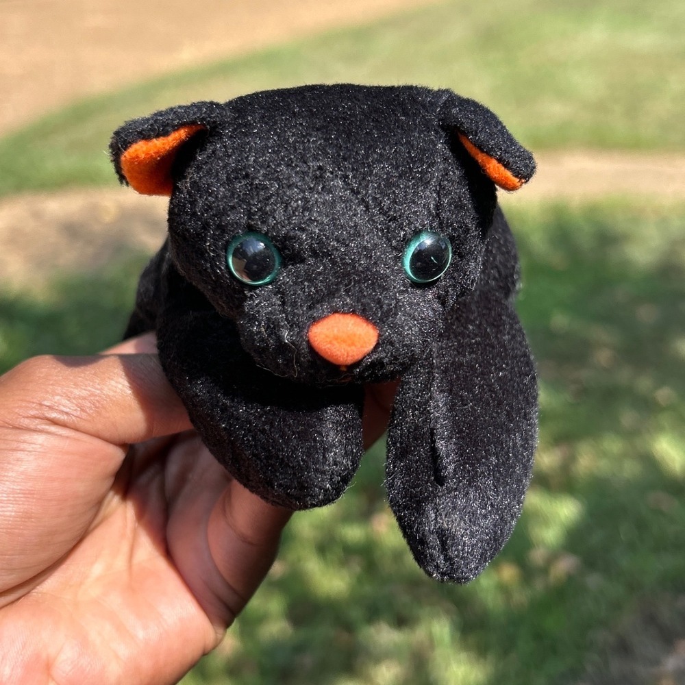 VTG 97 Cinder Black Kitten Cat 24k Co Trick Or Treat Halloween Beanie Boppers 7'